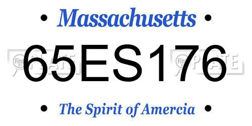 65ES176 Massachusetts License Plate