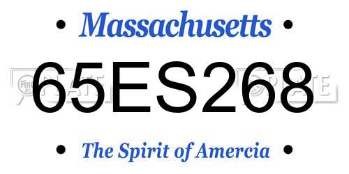 65ES268 Massachusetts License Plate