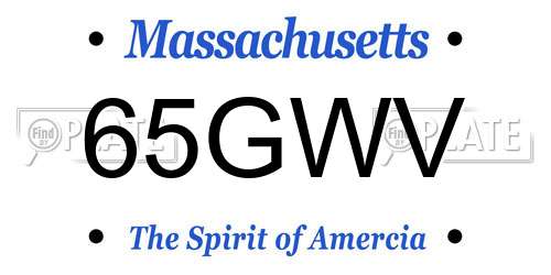 65GWV Massachusetts License Plate