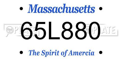 65L880 Massachusetts License Plate