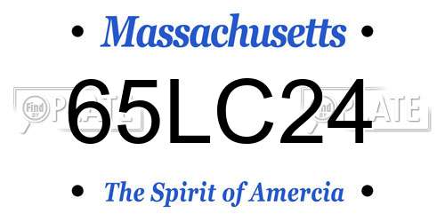 65LC24 Massachusetts License Plate