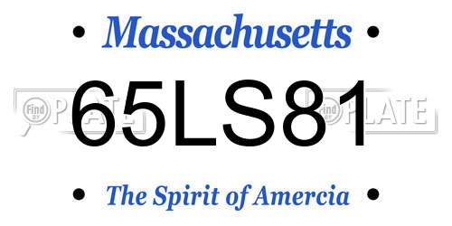 65LS81 Massachusetts License Plate