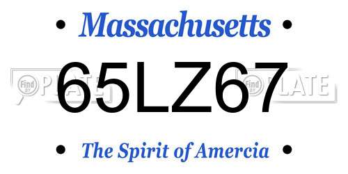 65LZ67 Massachusetts License Plate
