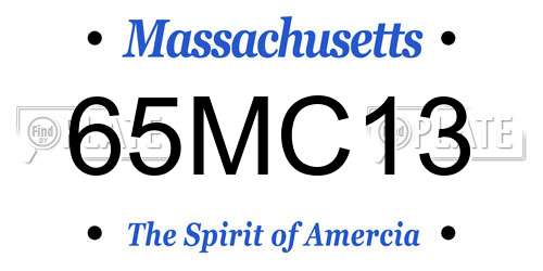 65MC13 Massachusetts License Plate