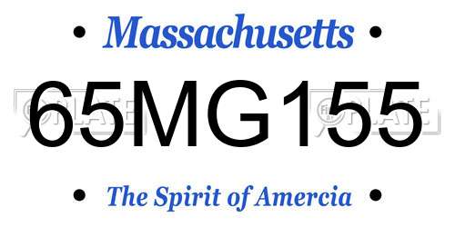 65MG155 Massachusetts License Plate