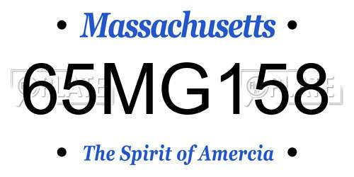 65MG158 Massachusetts License Plate