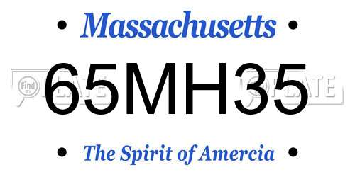 65MH35 Massachusetts License Plate