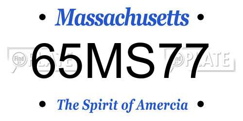 65MS77 Massachusetts License Plate