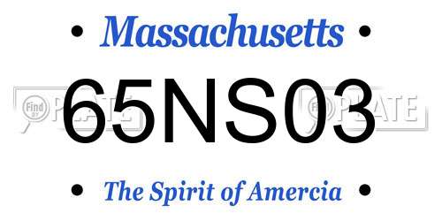 65NS03 Massachusetts License Plate