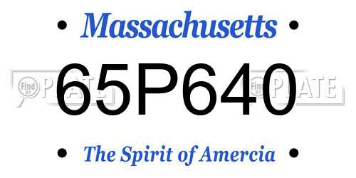 65P640 Massachusetts License Plate
