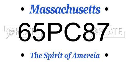 65PC87 Massachusetts License Plate