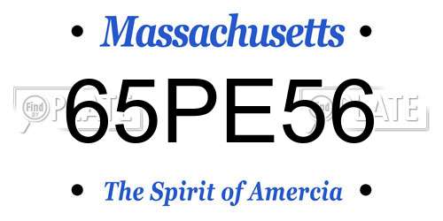 65PE56 Massachusetts License Plate