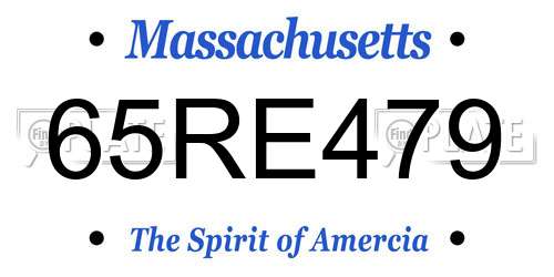 65RE479 Massachusetts License Plate