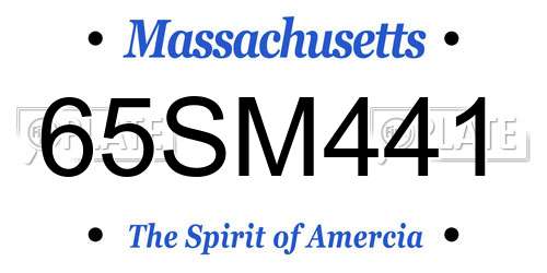 65SM441 Massachusetts License Plate