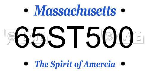 65ST500 Massachusetts License Plate