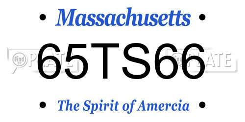 65TS66 Massachusetts License Plate