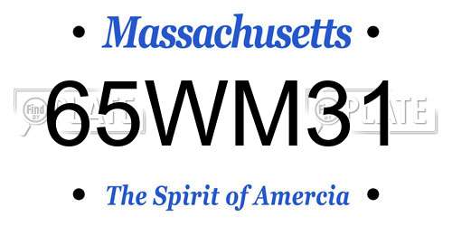 65WM31 Massachusetts License Plate