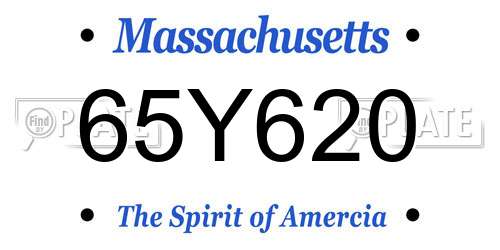 65Y620 Massachusetts License Plate