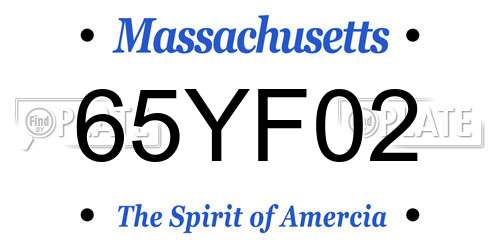 65YF02 Massachusetts License Plate