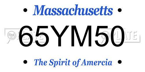 65YM50 Massachusetts License Plate