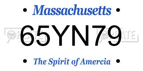 65YN79 Massachusetts License Plate