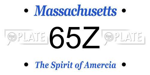 65Z Massachusetts License Plate