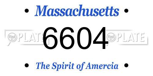 6604 Massachusetts License Plate