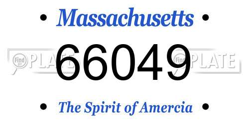 66049 Massachusetts License Plate