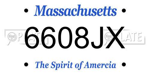6608JX Massachusetts License Plate