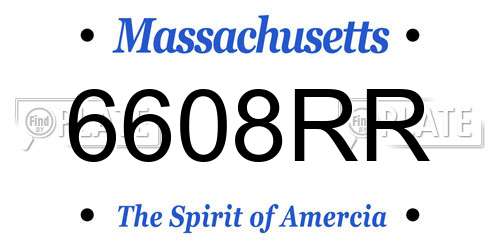 6608RR Massachusetts License Plate
