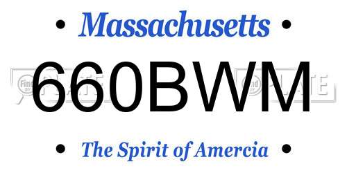 660BWM Massachusetts License Plate