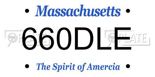 660DLE Massachusetts License Plate