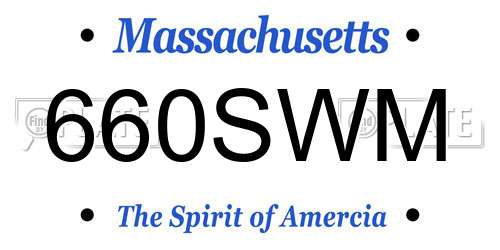 660SWM Massachusetts License Plate