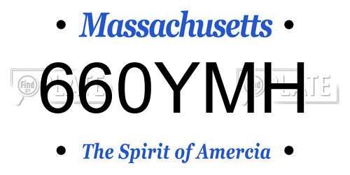 660YMH Massachusetts License Plate