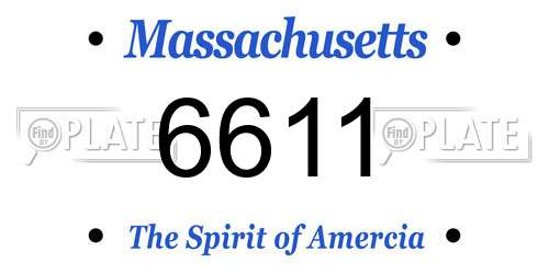 6611 Massachusetts License Plate