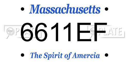 6611EF Massachusetts License Plate