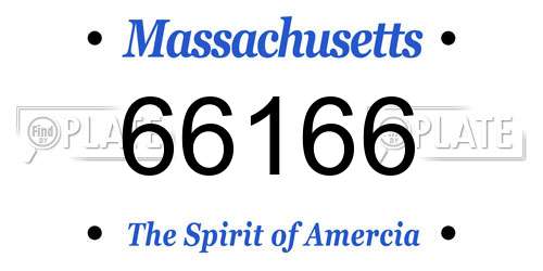 66166 Massachusetts License Plate