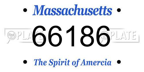 66186 Massachusetts License Plate