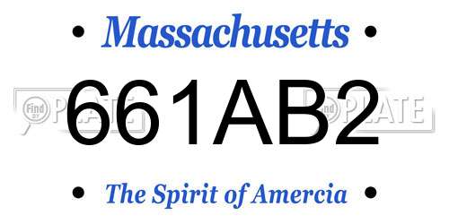 661AB2 Massachusetts License Plate