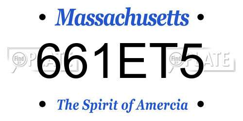 661ET5 Massachusetts License Plate