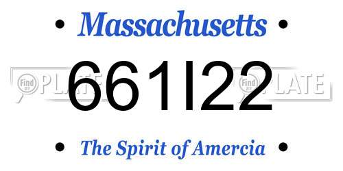 661I22 Massachusetts License Plate
