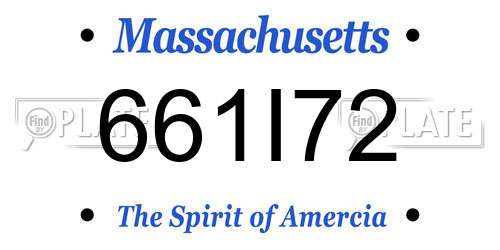 661I72 Massachusetts License Plate