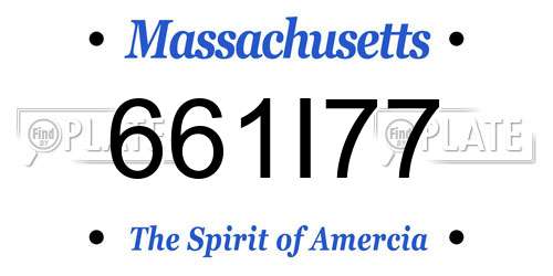 661I77 Massachusetts License Plate