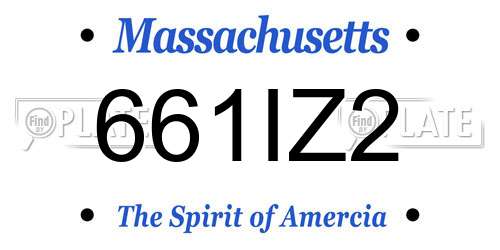 661IZ2 Massachusetts License Plate