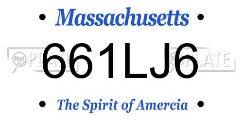 661LJ6 Massachusetts License Plate