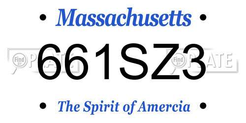 661SZ3 Massachusetts License Plate