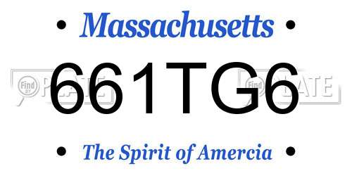 661TG6 Massachusetts License Plate