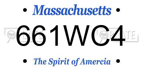661WC4 Massachusetts License Plate