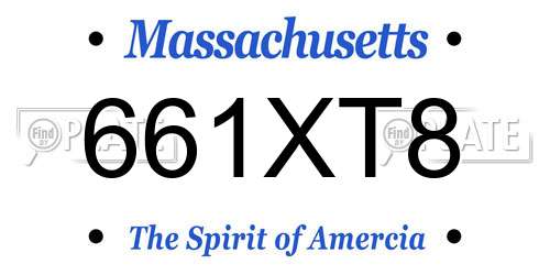 661XT8 Massachusetts License Plate