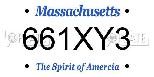661XY3 Massachusetts License Plate